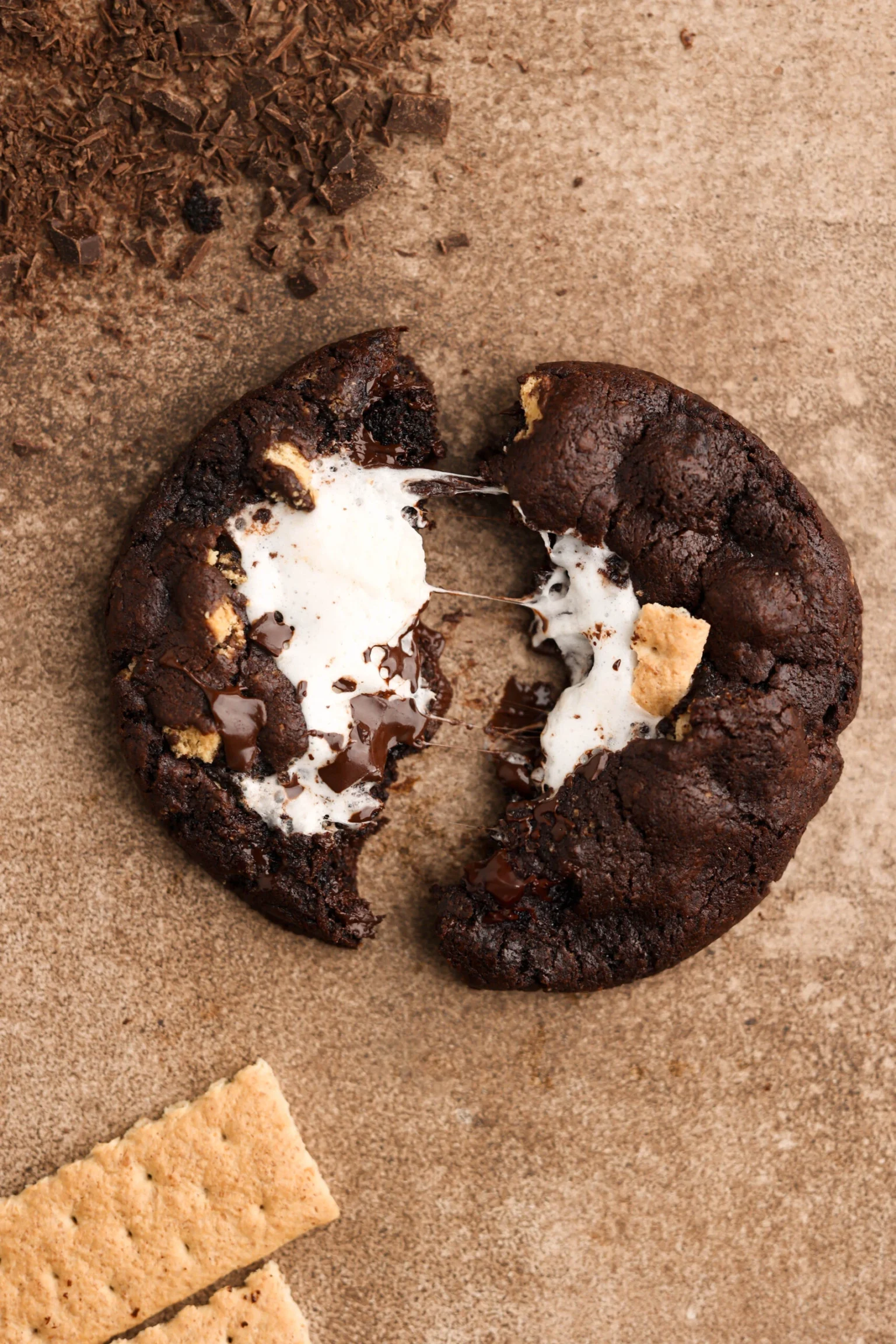 Delicious Chocolate S'mores Cookies with chocolate and marshmallows