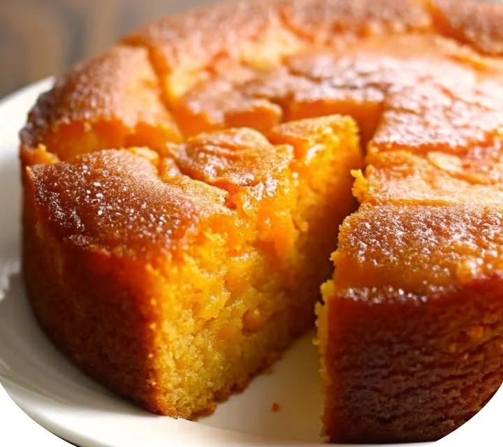 Delicious slice of Grandma's Famous Sweet Potato Butter Cake on a plate