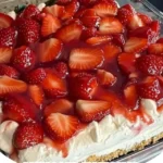 Keto Strawberry Delight dessert with fresh strawberries and cream