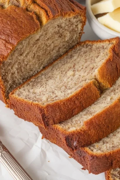 Quick banana bread made with ripe bananas, moist and easy recipe, no mixer required.