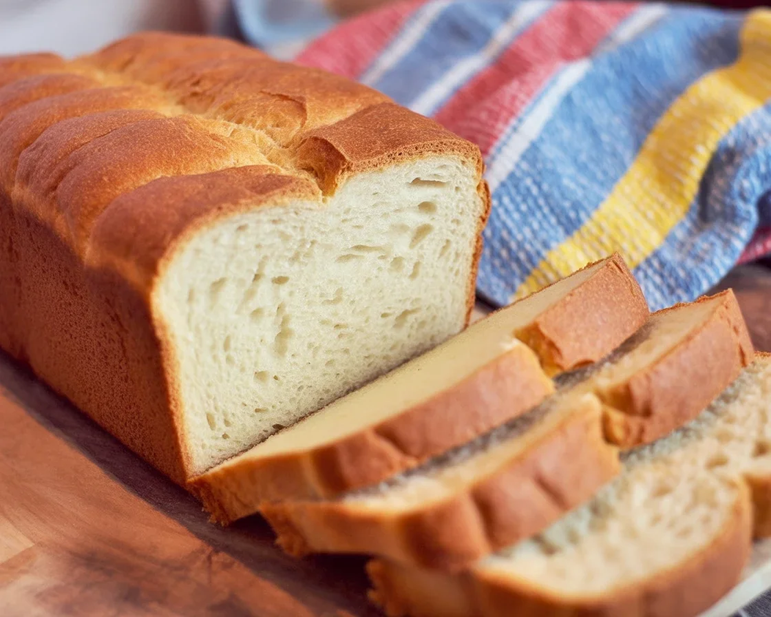 Easy homemade white bread loaves cooling on a rack, perfect for sandwiches.