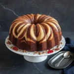 Delicious Cinnamon Swirl Bundt Cake with a rich and moist texture.