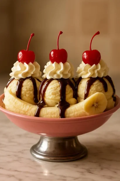 Delicious Banana Split Trifle with layers of bananas, whipped cream, and chocolate