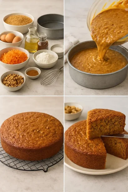 Delicious homemade carrot cake topped with cream cheese frosting