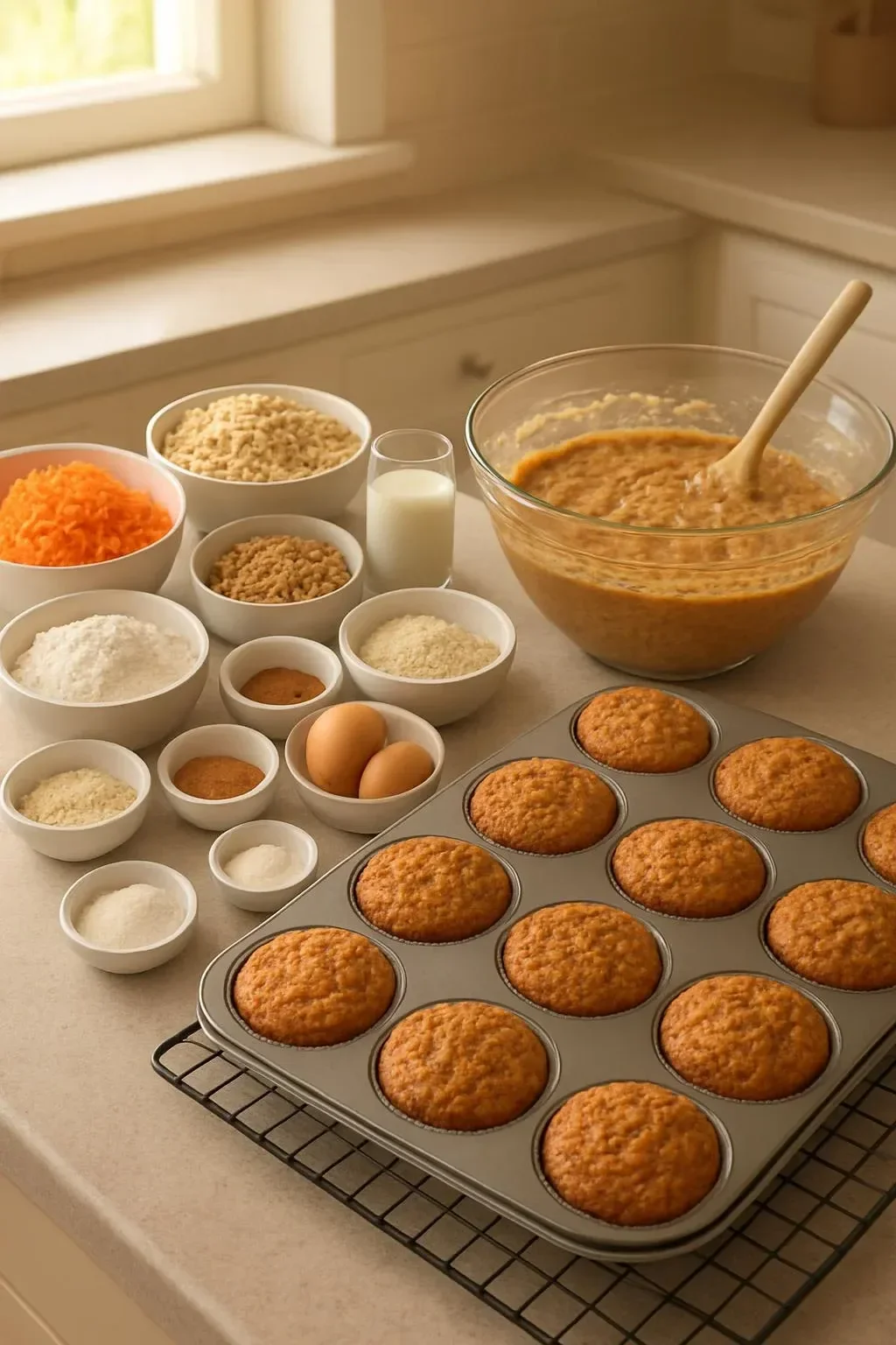 Healthy Carrot Protein Muffins full of flavor and nutrition