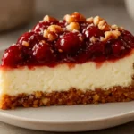 Cherry Pecan Cheesecake Lush dessert with layers of cherry and pecans