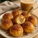 High-protein, low-calorie cinnamon roll bites on a plate