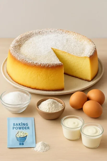 Delicious creamy yogurt cake topped with fresh fruits and whipped cream