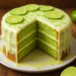 Delicious Key Lime Pound Cake topped with lime zest and icing.