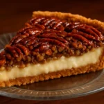 Delicious pecan cheesecake pie with creamy filling and pecan topping