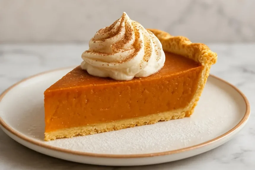 Delicious sweet potato pie made with condensed milk, showcasing a golden crust.