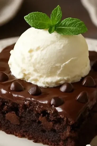 Delicious triple chocolate brownies fresh out of the oven